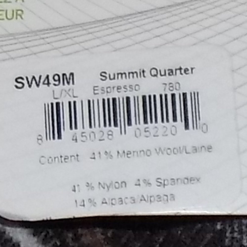 New Sockwell Summit Quarter firm compression merino wool/alpaca made in USA - Picture 2 of 5